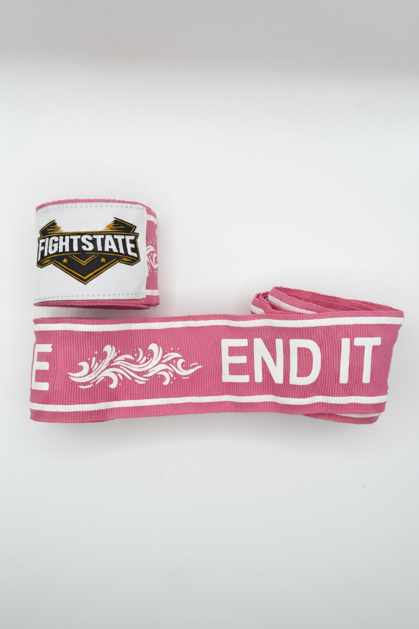 FightState Pink White Mindful Hand Wraps
