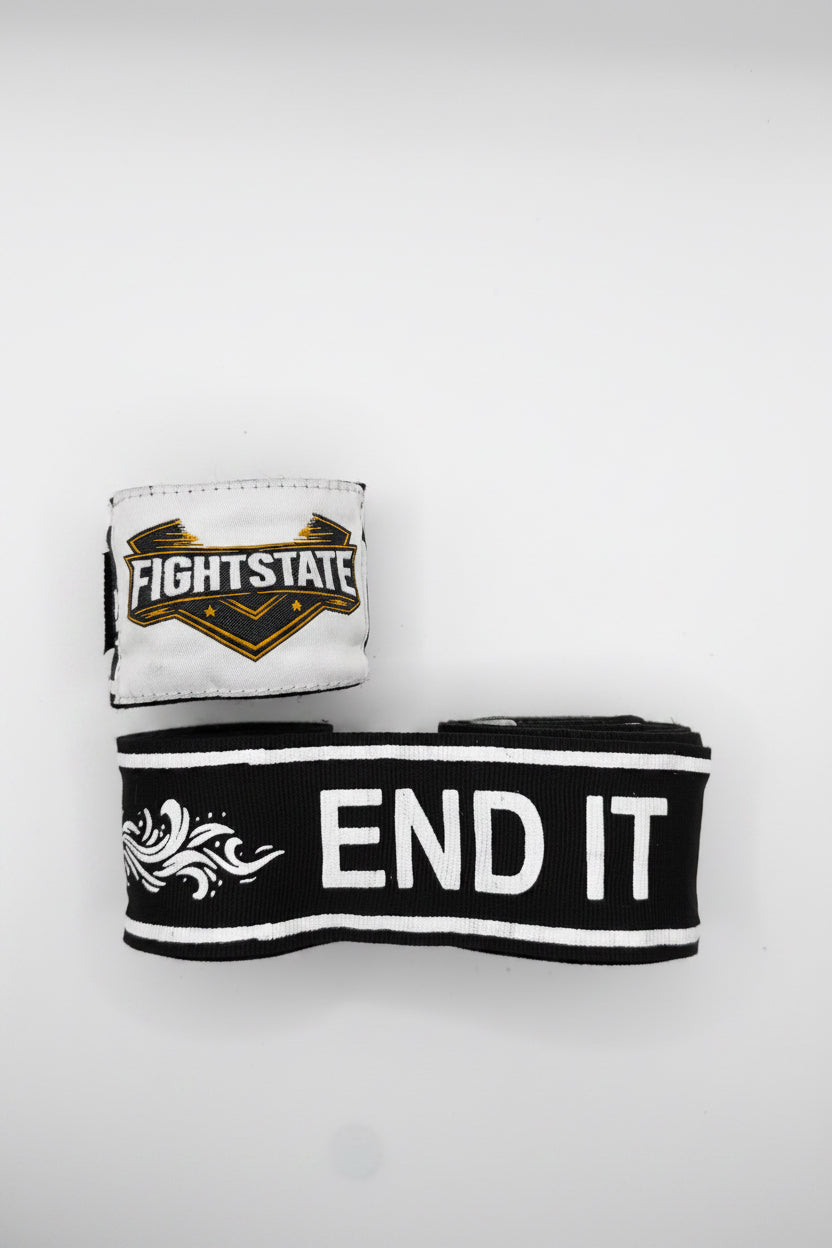 FightState Black White Mindful Hand Wraps