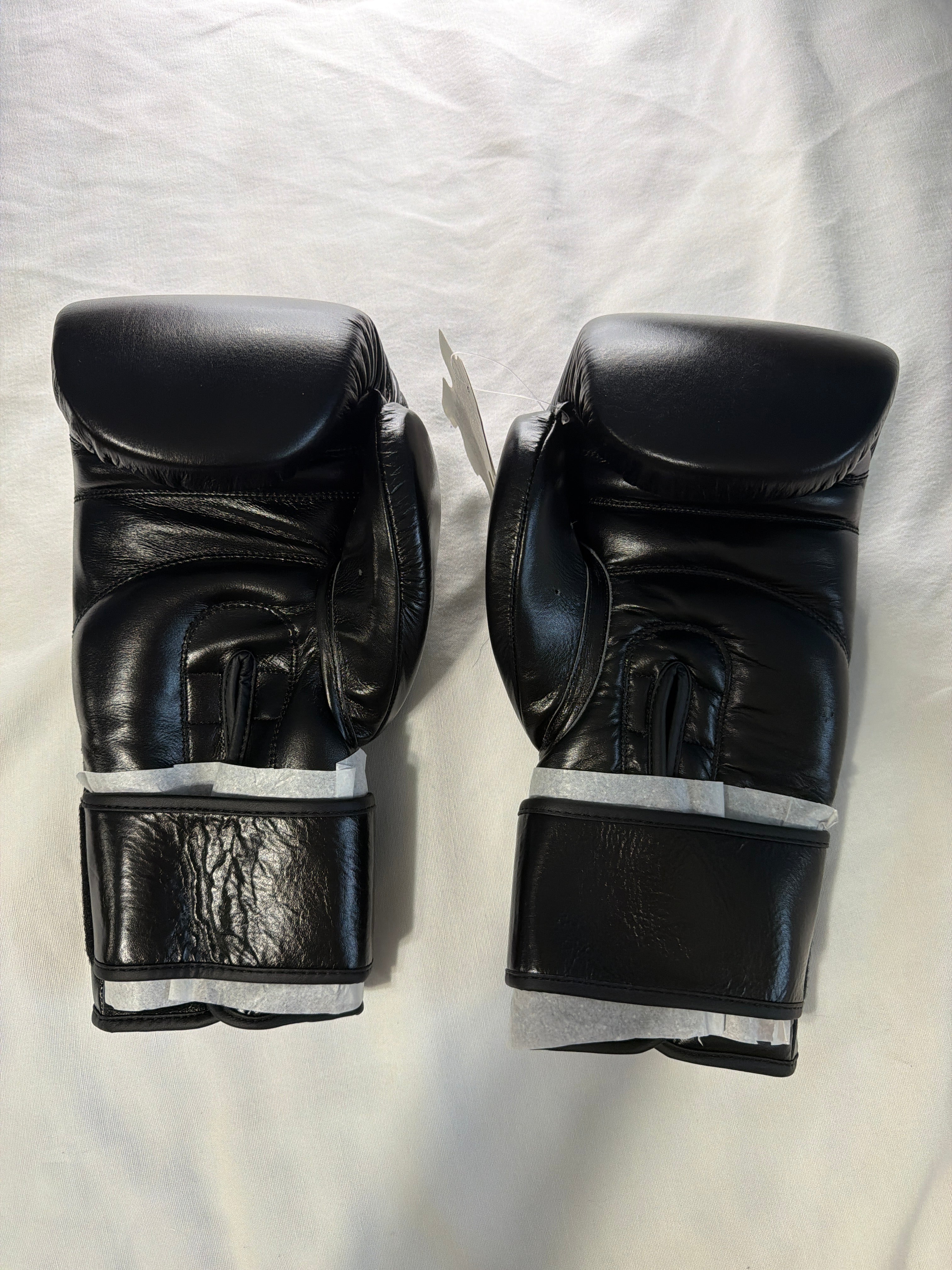 FightState Apparel Black Leather 14oz Boxing Gloves