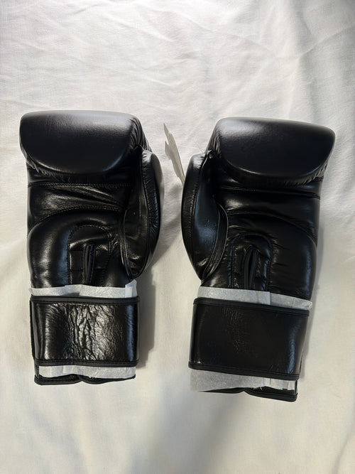 14oz Genuine Leather Black Boxing Gloves