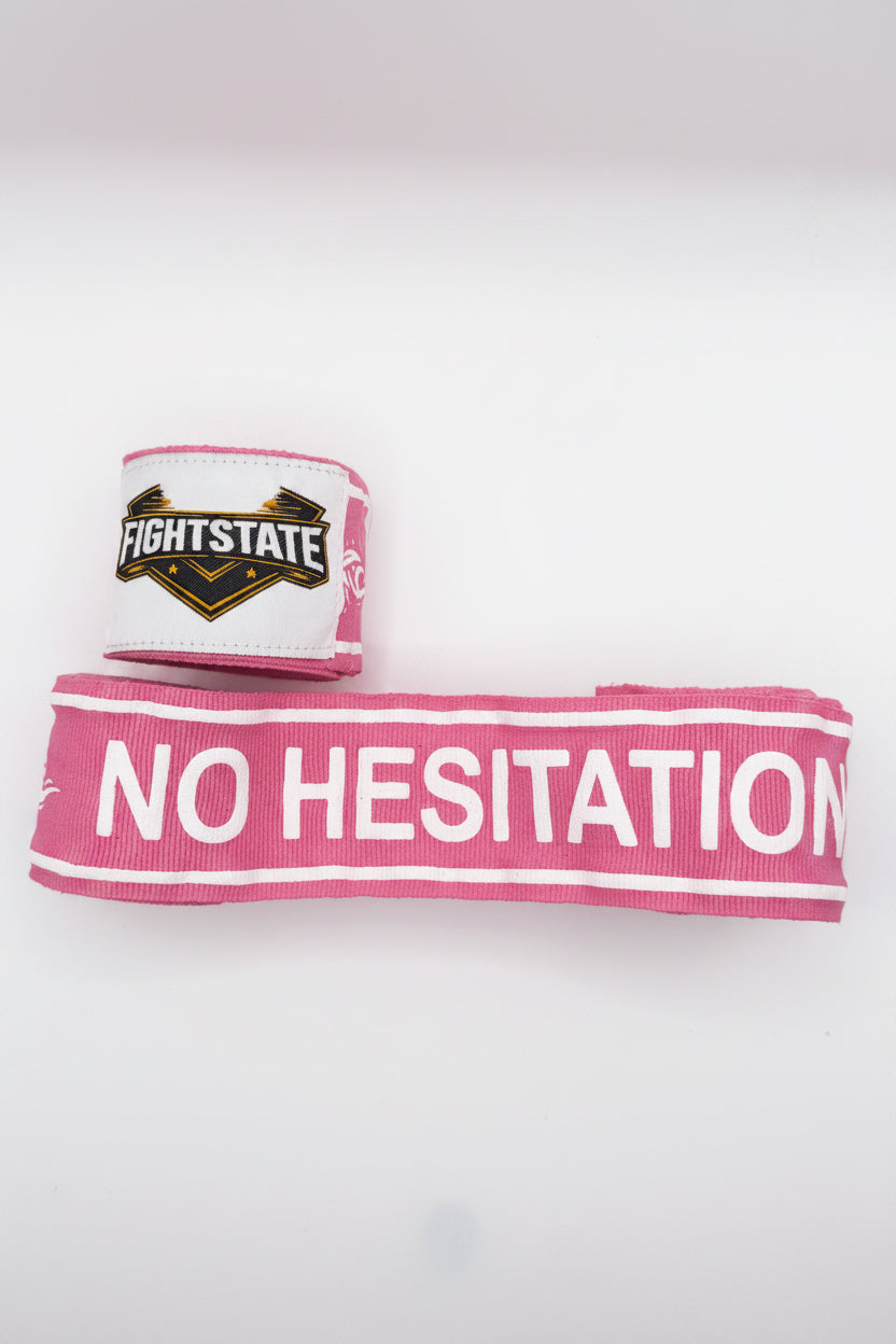 FightState Pink White Mindful Hand Wraps