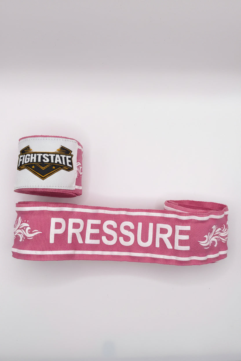 FightState Pink White Mindful Hand Wraps