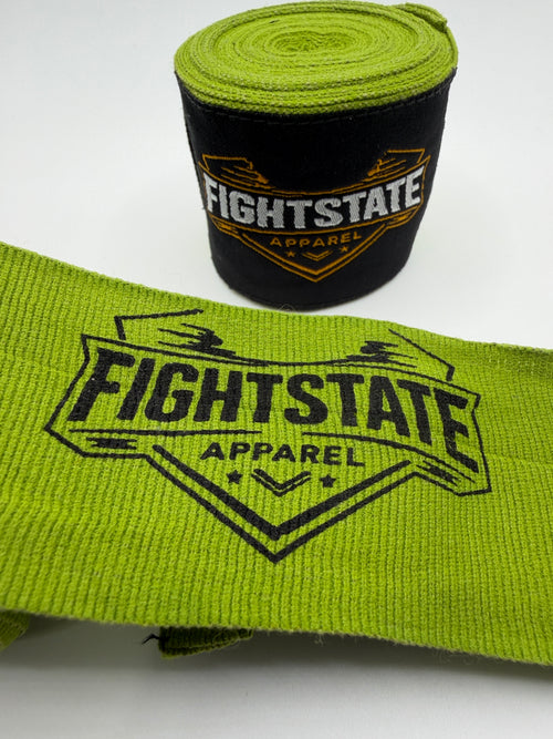 Army Green Hand Wraps with FightState Apparel Logo