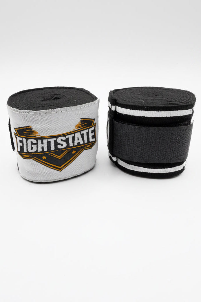 FightState Black White Mindful Hand Wraps