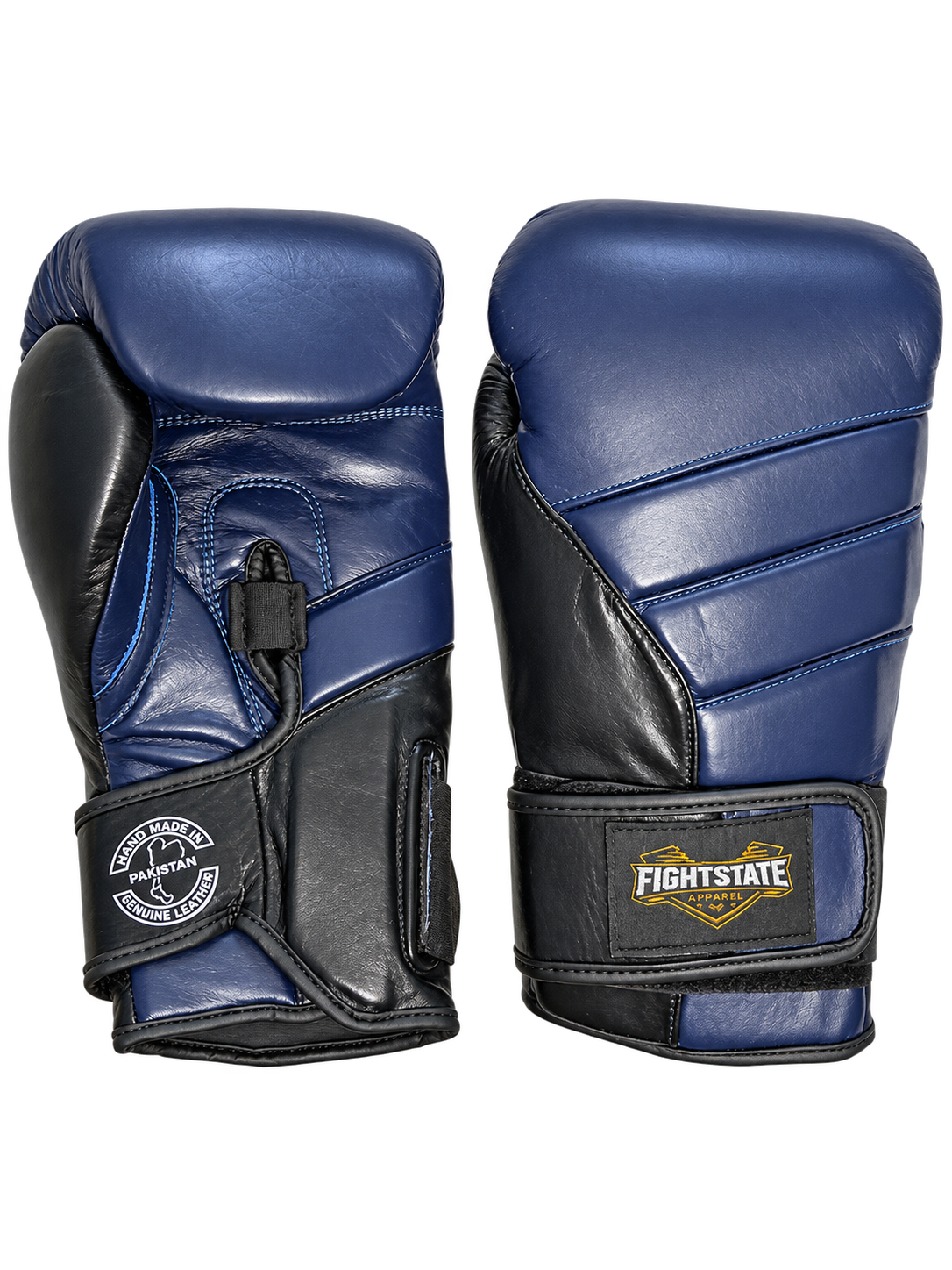 14oz Genuine Leather Blue and Black Boxing gloves
