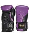 14oz Genuine Leather Purple and Black Boxing Gloves