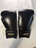 FightState Apparel Black Leather 14oz Boxing Gloves
