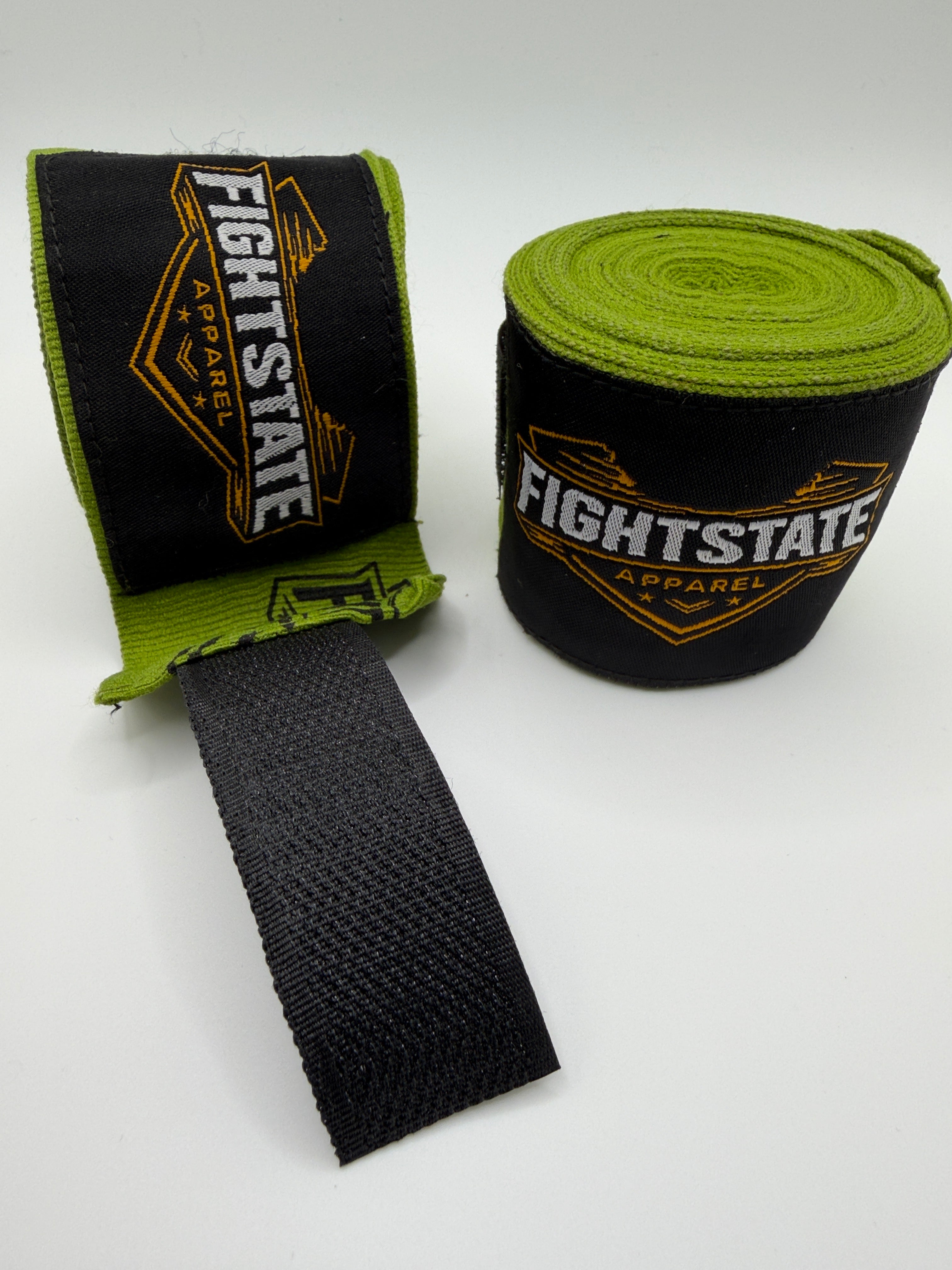 Army Green Hand Wraps with FightState Apparel Logo