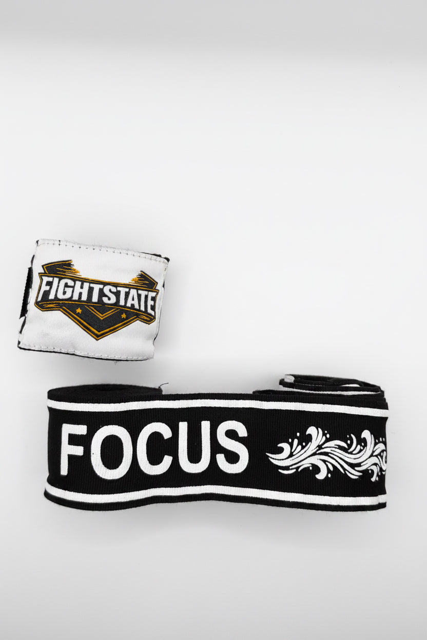 FightState Black White Mindful Hand Wraps