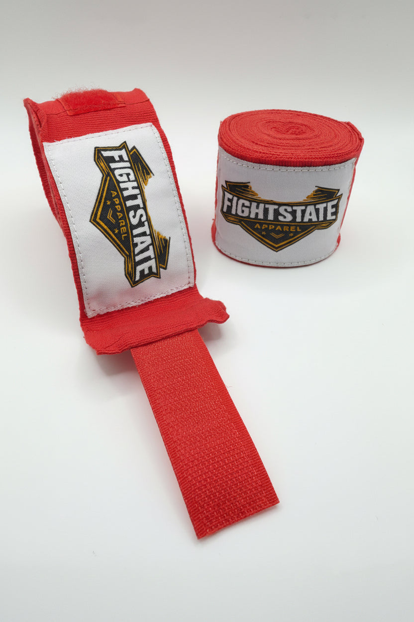 FightState Apparel Bright Red Handwraps