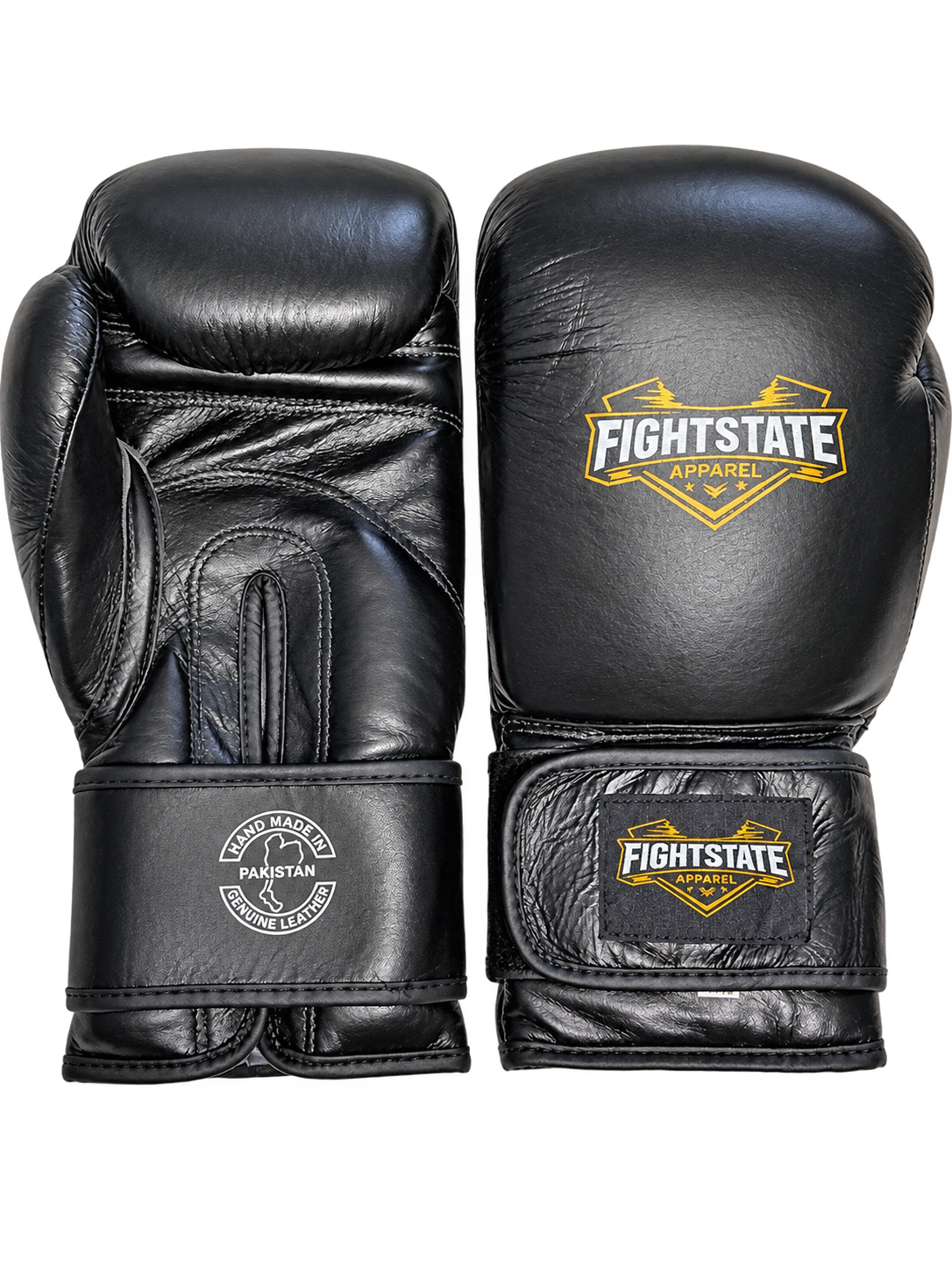 14oz Genuine Leather Black Boxing Gloves